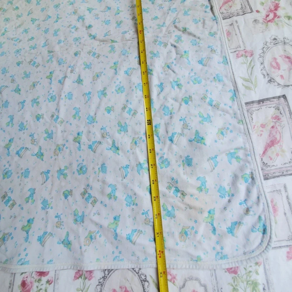 Vtg Carter's Baby Blanket Receiving Mother Goose Nursery Rhyme 100% Cotton